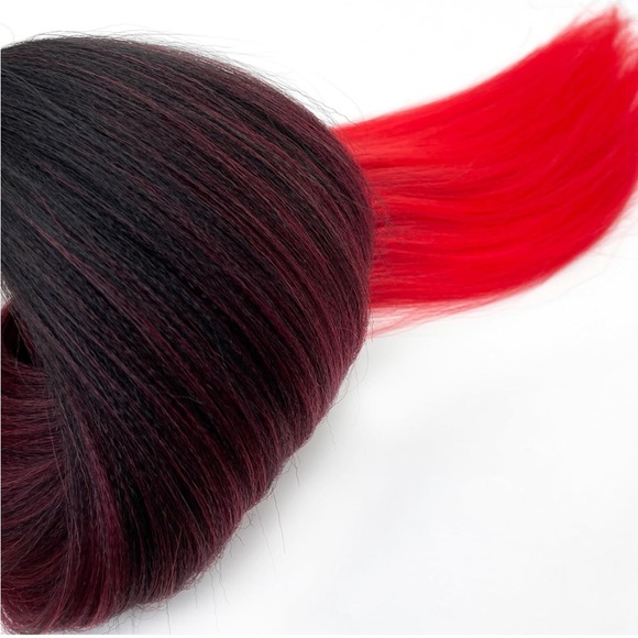 NIP 2 Red/Black Ombré Kanekalon Yaki 26” Pre-Stretched Braiding Extension Hair - Picture 6 of 6